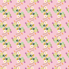 Floral pattern of small flowers and leaves for fabric	
