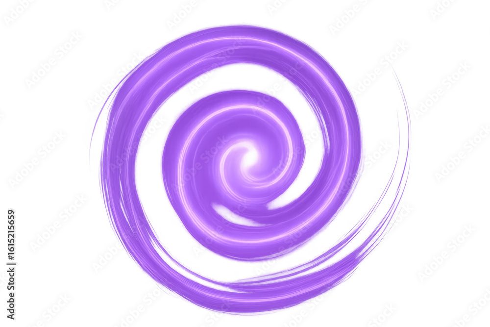 Poster purple vortex swirling dynamically, revealing mesmerizing spiral pattern against transparent backgro