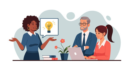 Diverse business team brainstorming new ideas. Perfect for websites, presentations, and marketing materials.