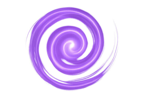 Purple vortex swirling dynamically, revealing mesmerizing spiral pattern against transparent background