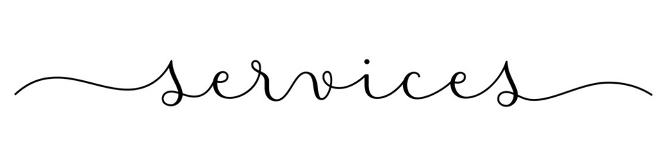SERVICES black vector brush calligraphy banner with swashes