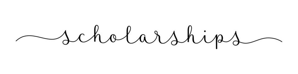 SCHOLARSHIPS black vector brush calligraphy banner with swashes