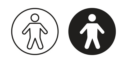 Universal access icon vector in simple flat design, outline.