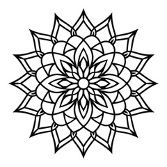 Intricate mandala artwork with floral and geometric patterns, perfect for coloring pages, digital art, meditation visuals, or decorative use