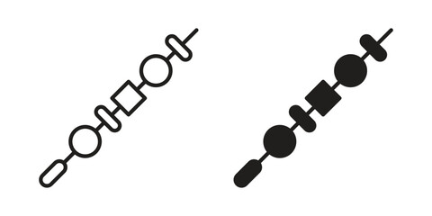 Skewer icon vector in simple flat design, outline.