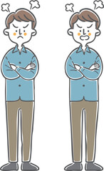 怒っている男性　全身　ベクター
