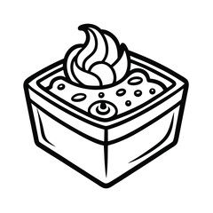 Black outline vector design of a mexican hot chocolate box
