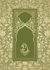 Ganesha, wedding card, royal Rajasthan, India	