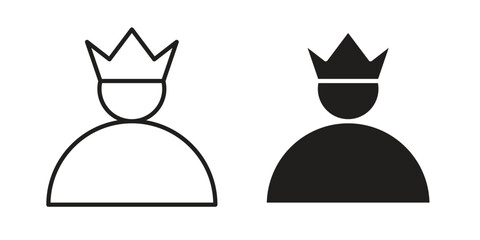 Premium User icon vector in simple flat design, outline.