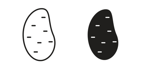 Potato icon vector in simple flat design, outline.
