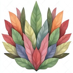 Obraz premium Colorful Autumn Leaf Arrangement Watercolor Style Illustration