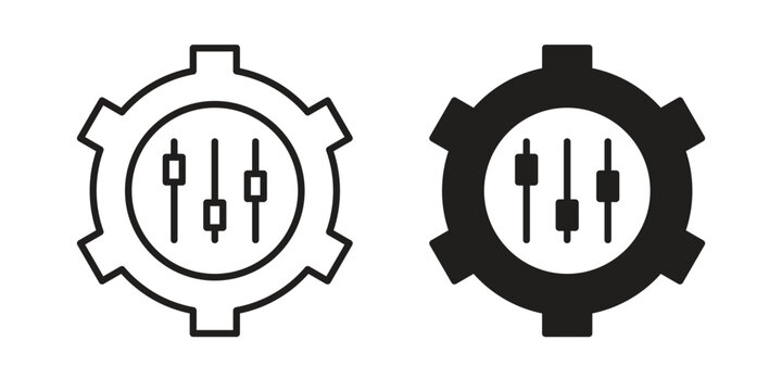 Mass customization icon vector in simple flat design, outline.