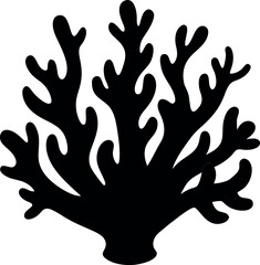 Obraz premium Coral flow vector art in black silhouette with minimal liquid style elements