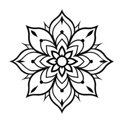 Intricate mandala artwork with floral and geometric patterns, perfect for coloring pages, digital art, meditation visuals, or decorative use