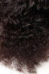 curly black hair, macro hair texture