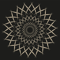 Geometric mandala pattern. Abstract circular design. Intricate ornamental Vector. Spiritual art illustration.