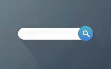 Web browser internet search engine website interface icon on blank find bar background with flat navigation tab button concept or online information sign and empty www exploration url magnifier page.