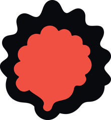 Coral paint sticker design in black silhouette for graphic print compositions