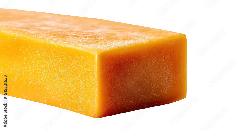 Aufkleber cheese block isolated on transparent background with smooth texture and rich yellow color