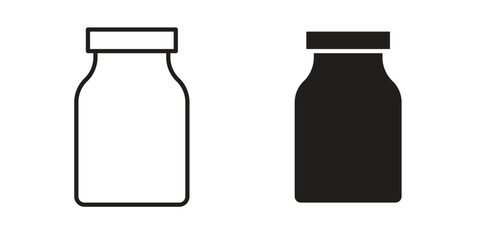 Jar icon vector in simple flat design, outline.
