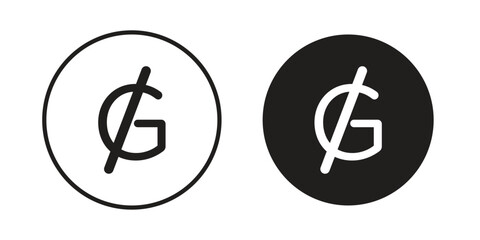 Guarani sign icon vector in simple flat design, outline.