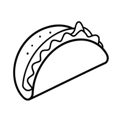 simple taco line art design