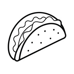 simple taco line art design