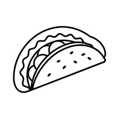 simple taco line art design