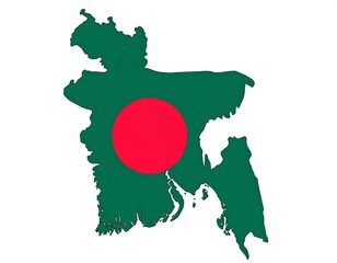 A map-shaped flag of Bangladesh