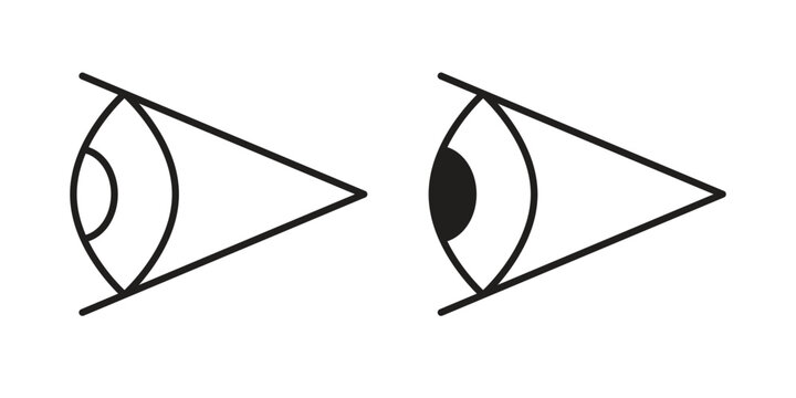 Eye side icon vector in simple flat design, outline.