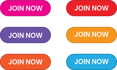Join now colorful buttons vector ui design element graphic