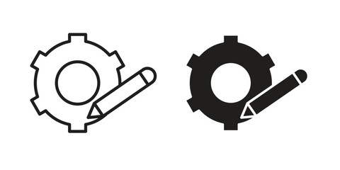 Customizefor banner and packaging design Vector illustrationsntings icon vector in simple flat design, outline.