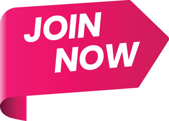Join now pink arrow banner call to action subscribe today sign