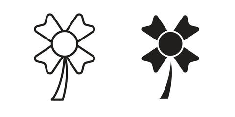 Clover icon vector in simple flat design, outline.