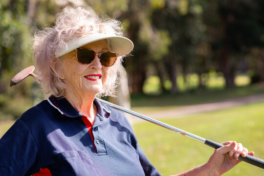 senior woman at golf