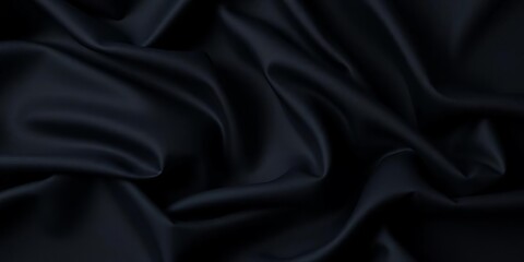 Obraz premium Subtle, undulating waves of dark fabric, creating a moody, textured backdrop, art, photography