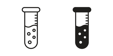 Chemical Tube icon vector in simple flat design, outline.