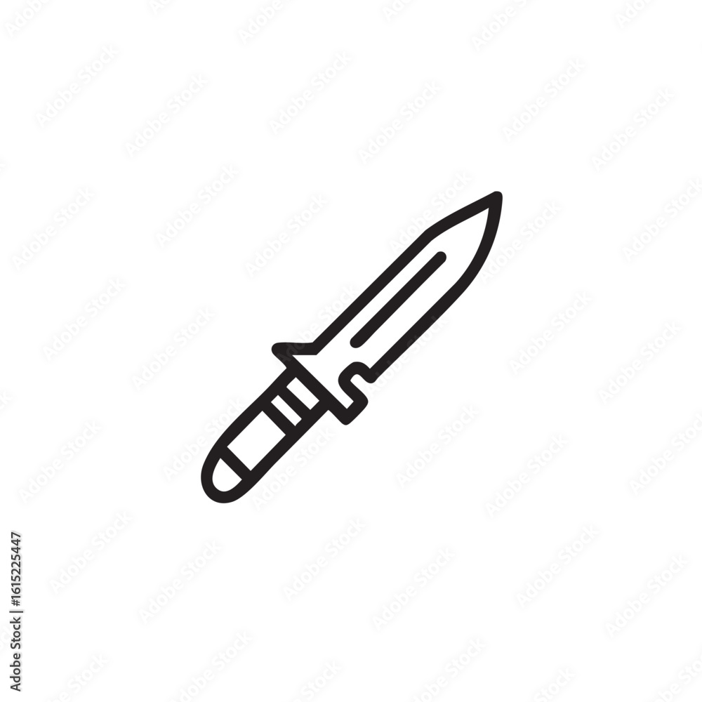 Poster a simple line drawing of a sharp dagger.