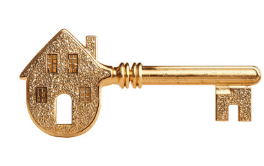 Gold key shaped like a house (2)