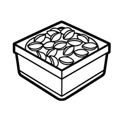 Southern pecan pie dessert box outline illustration