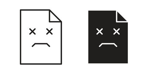 Broken Image icon vector in simple flat design, outline.