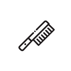 Fototapeta premium A black and white line drawing of a hair brush.