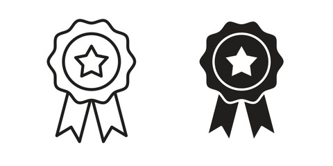 Award icon vector in simple flat design, outline.