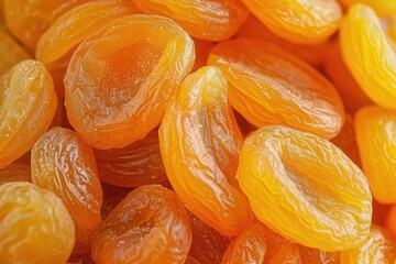 Luscious Golden Dried Apricots Close-up Food Background