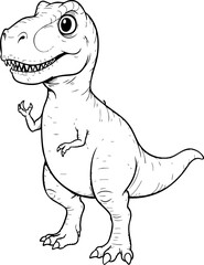 Fototapeta premium Standing T-Rex Coloring Page