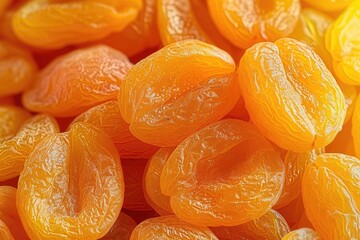 Vibrant Golden Dried Apricots Macro Food Background