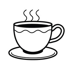 vintage style coffee cup with wavy