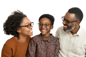 PNG Parents and children together glasses family.