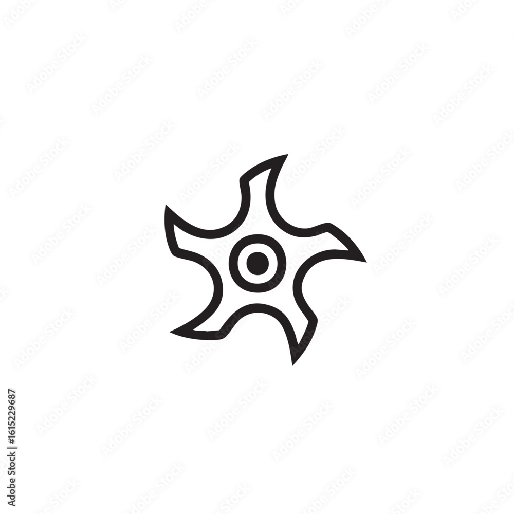 Poster a simple line drawing of a four-pointed star.