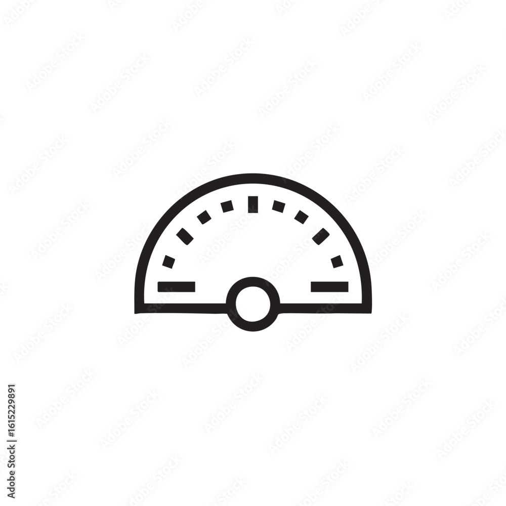 Poster a line drawing of a speedometer or gauge.